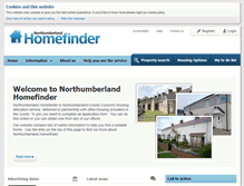Tablet Screenshot of northumberlandhomefinder.org.uk